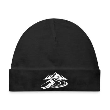 Ski Berge Piste - Baby Premium Organic Mütze - Schwarz - Vorne