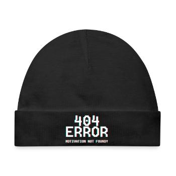 404 Fehler Motiv Glitch-Design - Baby Premium Organic Mütze - Schwarz - Vorne