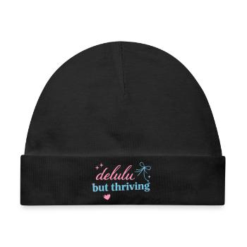 Delhu Thriving Script Logo - Baby Premium Organic Mütze - Schwarz - Vorne