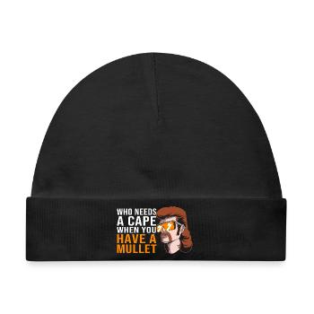 Mullet Haarschnitt Vokuhila - Baby Premium Organic Mütze - Schwarz - Vorne