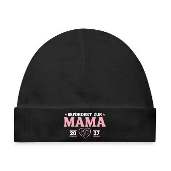 Babyparty Befördert zur Mama 2027 - Baby Premium Organic Mütze - Schwarz - Vorne