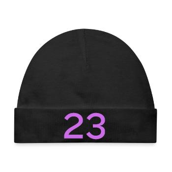 23 - Baby Premium Organic Mütze - Schwarz - Vorne