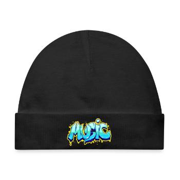 Music - Baby Premium Organic Mütze - Schwarz - Vorne