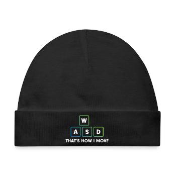 WASD Bewegungskunst - Baby Premium Organic Mütze - Schwarz - Vorne