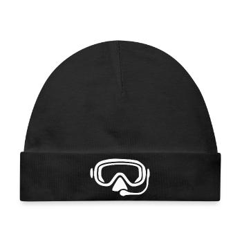 Taucherbrille tauchen Taucher Geschenk - Baby Premium Organic Mütze - Schwarz - Vorne