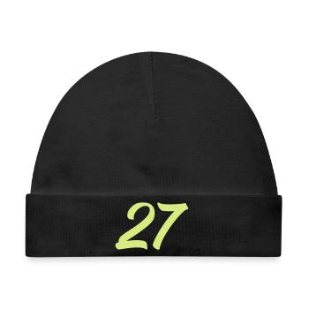 27- - Baby Premium Organic Mütze - Schwarz - Vorne