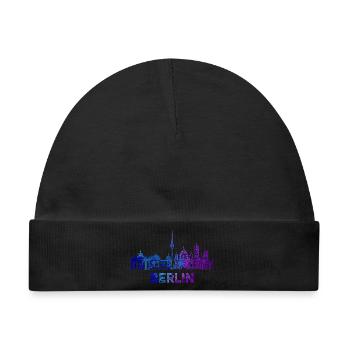 Berliner Skyline Skizze  - Baby Premium Organic Mütze - Schwarz - Vorne