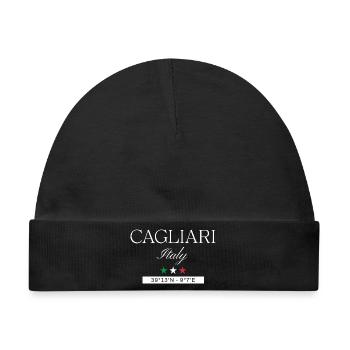 Cagliari Italien Souvenir – Reise minimalistisch - Baby Premium Organic Mütze - Schwarz - Vorne
