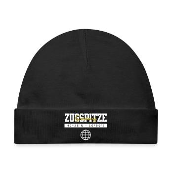 Zugspitze Deutschland Koordinaten Reise Souvenir - Baby Premium Organic Mütze - Schwarz - Vorne