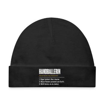 Handballerin Definition – Lustiges Damen Shirt - Baby Premium Organic Mütze - Schwarz - Vorne