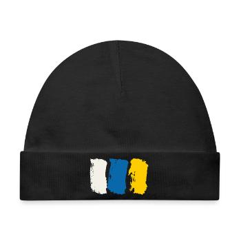 Kanarische Inseln Flagge - Pinselstriche - Baby Premium Organic Mütze - Schwarz - Vorne