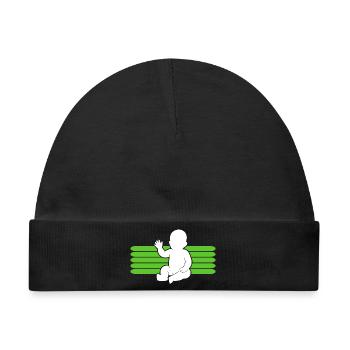 Baby Motiv winken Body Strampler Lustige Sprüche - Baby Premium Organic Mütze - Schwarz - Vorne