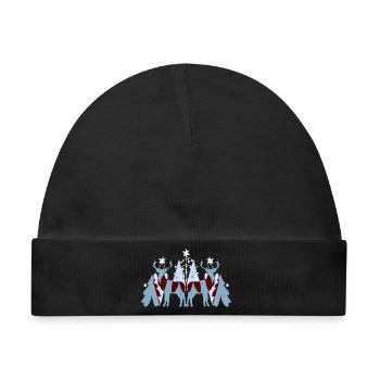 WEIHNACHTSHIRSCHE - Baby Premium Organic Mütze - Schwarz - Vorne