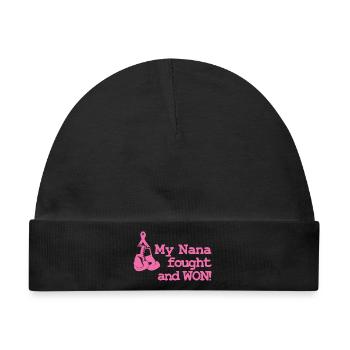 Brustkrebs-Bewusstseins-T-Shirts - Baby Premium Organic Mütze - Schwarz - Vorne