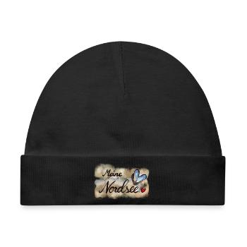 Nordsee Herz Design für Fans - Baby Premium Organic Mütze - Schwarz - Vorne