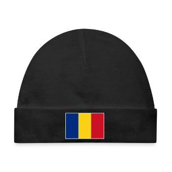 Flagge Rumänien - Baby Premium Organic Mütze - Schwarz - Vorne