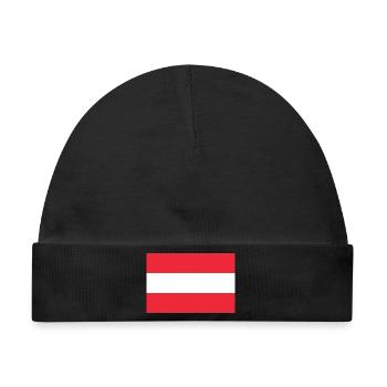Aufkleberflagge Österreichs Fahne von Oesterreich - Baby Premium Organic Mütze - Schwarz - Vorne