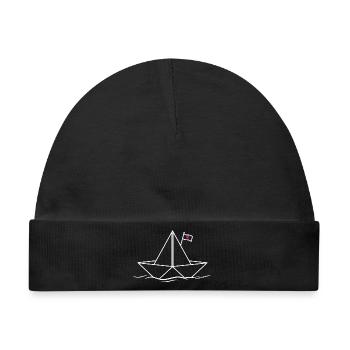 Papierboot Papierschiff  - Baby Premium Organic Mütze - Schwarz - Vorne