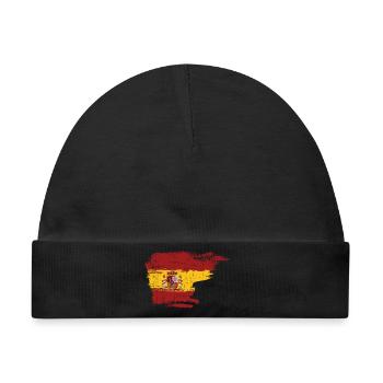 Pinselstrichwappen der spanischen Flagge - Baby Premium Organic Mütze - Schwarz - Vorne