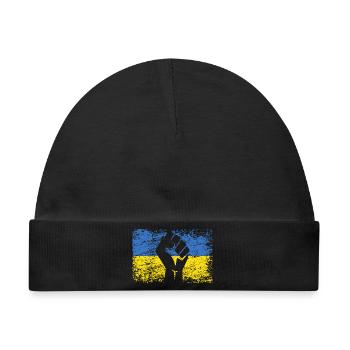 Flagge der Ukraine Ukraine Unterstützung Ukraininens - Baby Premium Organic Mütze - Schwarz - Vorne