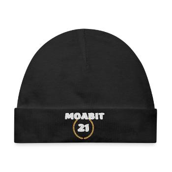 Berlin Moabit 21 Shirt - Baby Premium Organic Mütze - Schwarz - Vorne