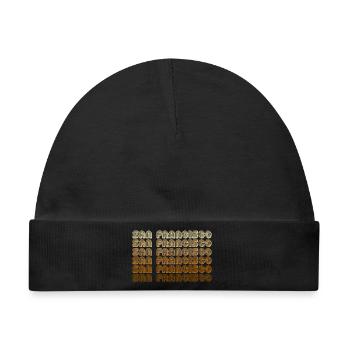 San Francisco Gradient Repeats - Baby Premium Organic Mütze - Schwarz - Vorne