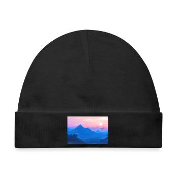 A Stellar Wolf Dream: Farben der Morgenröte - Poster - Baby Premium Organic Mütze - Schwarz - Vorne