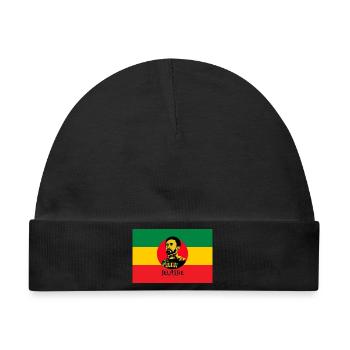 REGGAE FLAG - HAILE SELASSIE - JAH RASTAFARI - Baby Premium Organic Mütze - Schwarz - Vorne