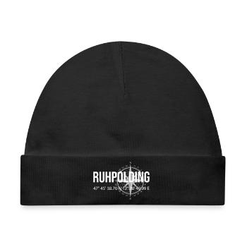 Koordinaten Ruhpolding - Baby Premium Organic Mütze - Schwarz - Vorne