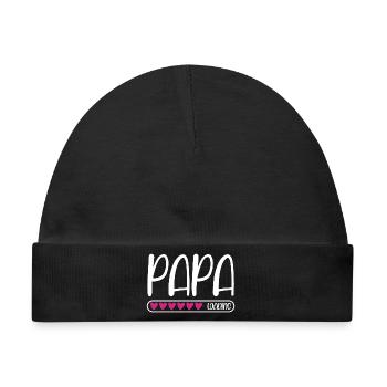 Papa loading - Baby Premium Organic Mütze - Schwarz - Vorne
