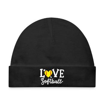 Softball-Spieler Softball - Baby Premium Organic Mütze - Schwarz - Vorne