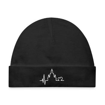 Herzschlag Frauenkirche Dresden Puls Symbol Logo - Baby Premium Organic Mütze - Schwarz - Vorne