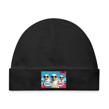 Moin Moin Möwen - Baby Premium Organic Mütze - Schwarz - Vorne
