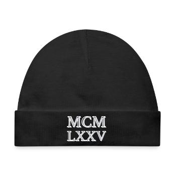 Roman numerals 1975 - MCMLXXV - Baby Premium Organic Mütze - Schwarz - Vorne
