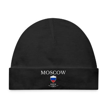 Moskau Russland, Souvenir Moskau - Baby Premium Organic Mütze - Schwarz - Vorne