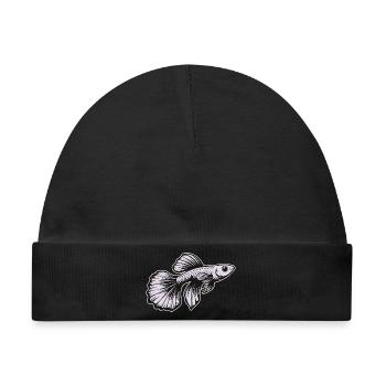 Weißer Guppy Design – Aquarium Fisch - Baby Premium Organic Mütze - Schwarz - Vorne