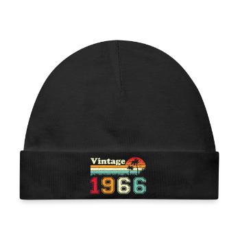1966 Vintage Retro Geburtstagsgeschenk - Baby Premium Organic Mütze - Schwarz - Vorne