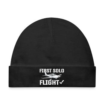 Erster Solo-Flug Humor-Pilotenstudent - Baby Premium Organic Mütze - Schwarz - Vorne