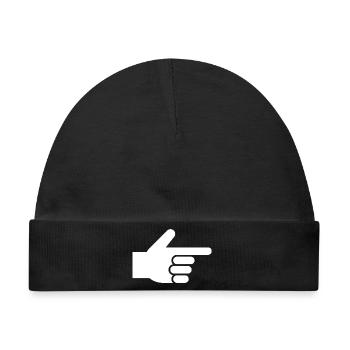Hand, Zeigefinger, Zeiger - Baby Premium Organic Mütze - Schwarz - Vorne