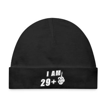 I Am 29 Plus Mittelfinger Lustiger 30. - Baby Premium Organic Mütze - Schwarz - Vorne