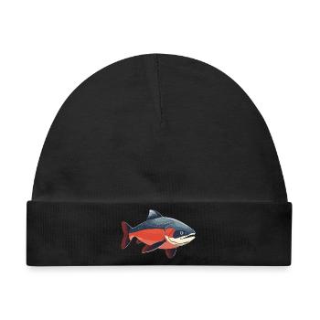 Lachse Lachs - Baby Premium Organic Mütze - Schwarz - Vorne