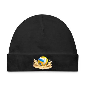 Volleyball im Sand am Strand   - Baby Premium Organic Mütze - Schwarz - Vorne