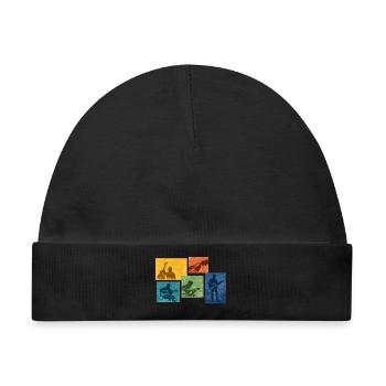 Grunge Gitarren Silhouette - Baby Premium Organic Mütze - Schwarz - Vorne