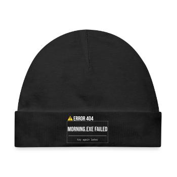 Error 404 - Morning.exe wurde nicht geladen - Baby Premium Organic Mütze - Schwarz - Vorne
