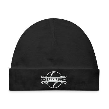 Baseball Ornamentrahmen Emblem - Baby Premium Organic Mütze - Schwarz - Vorne
