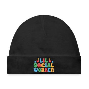 Social Worker Quote Lil Social Worker Social Work - Baby Premium Organic Mütze - Schwarz - Vorne