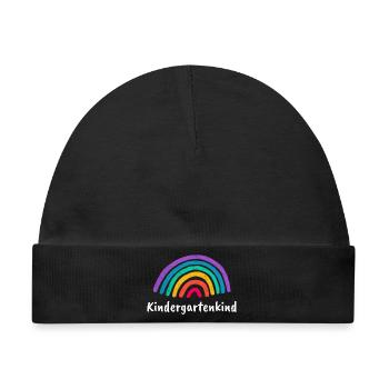 Kindergartenkind Regenbogen - Baby Premium Organic Mütze - Schwarz - Vorne