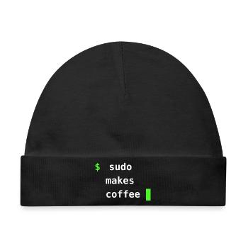 Sudo Makes Coffee – Linux Terminal Design - Baby Premium Organic Mütze - Schwarz - Vorne