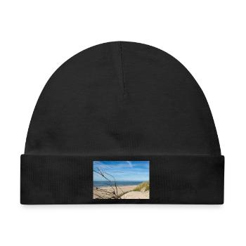 Dänische Nordsee-Idylle: Strand von Søndervig - Baby Premium Organic Mütze - Schwarz - Vorne
