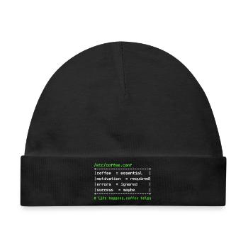 Coffee Config – Developer Kaffee Design - Baby Premium Organic Mütze - Schwarz - Vorne
